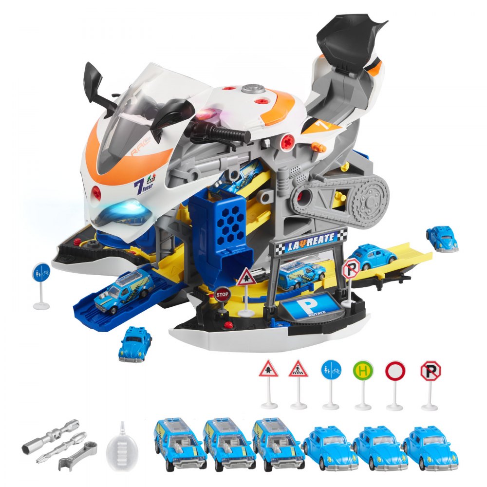 VEVOR Motorcycle Engine Toy, 25 Pieces, Motorcycle Mechanic Toy with Removable Parts, Lights & Sounds, Simulated Riding