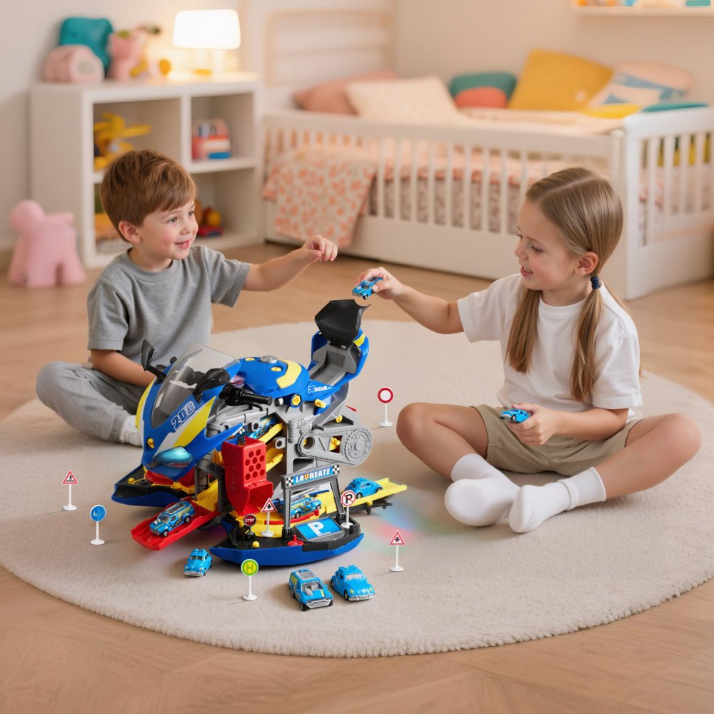 VEVOR Motorcycle Engine Toy, 25 Pieces, Motorcycle Mechanic Toy with Removable Parts, Lights & Sounds, Simulated Riding