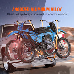 VEVOR Motorcycle Carrier, 2-Bike 600 LBS Aluminum Motorcycle Carrier Hitch Mount, Loading Ramp, Scooter Dirt Bike