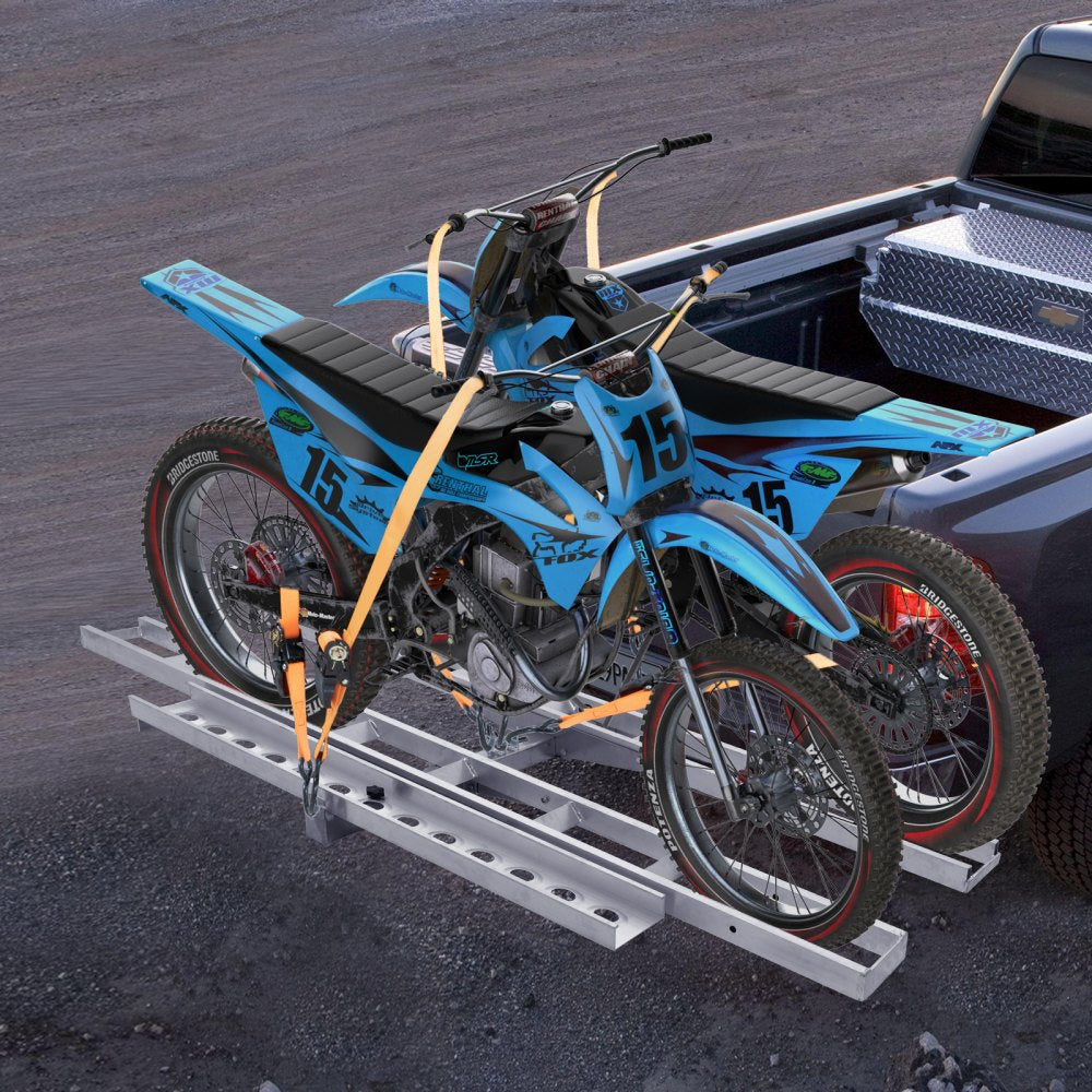 VEVOR Motorcycle Carrier, 2-Bike 600 LBS Aluminum Motorcycle Carrier Hitch Mount, Loading Ramp, Scooter Dirt Bike