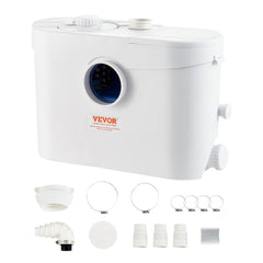 VEVOR Macerator Pump, 700W, 9600 L/h Flow, 32.8 ft/10 m Head, Macerator Sewerage Sump Pump with 3 Water Inlets for