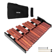 VEVOR Glockenspiel Xylophone, 25 Notes, Wooden Professional Xylophone Percussion Instrument, with 4 Mallets, Carrying