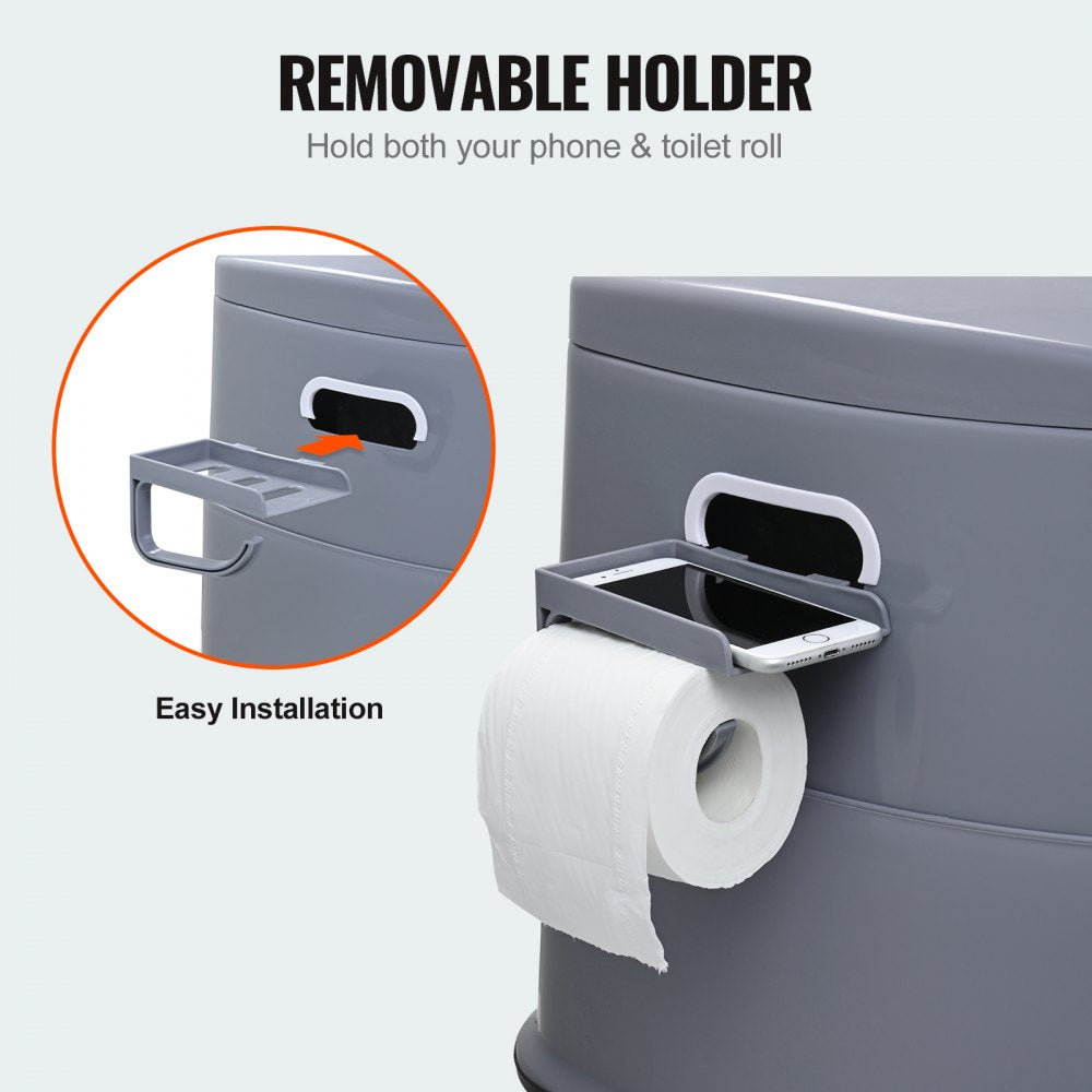 VEVOR Portable Toilet for Camping, Porta Potty with 1.3 Gal Detachable Inner Bucket & Removable Paper Holder, Commode