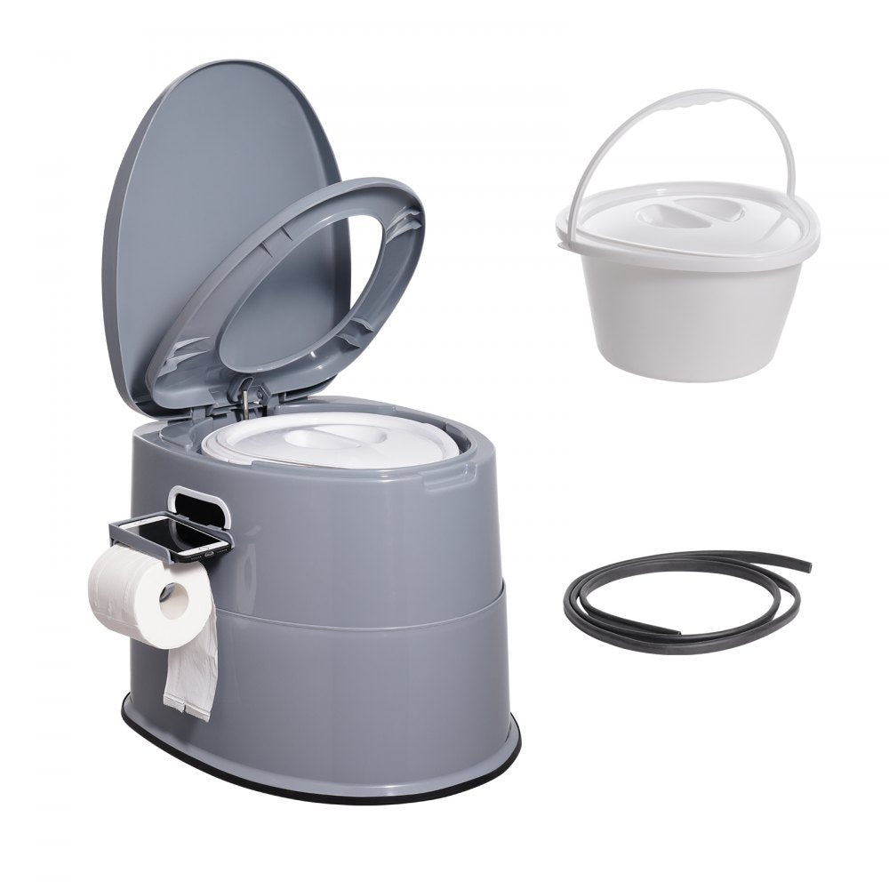 VEVOR Portable Toilet for Camping, Porta Potty with 1.3 Gal Detachable Inner Bucket & Removable Paper Holder, Commode