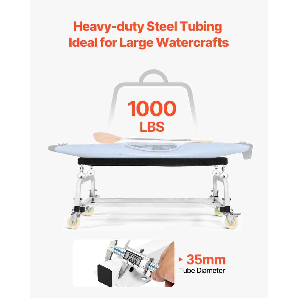 VEVOR Watercraft PWC Dolly, 1000 lbs Load Capacity, Jet Ski Stand PWC Cart for Moving Watercraft, Adjustable Bunks with