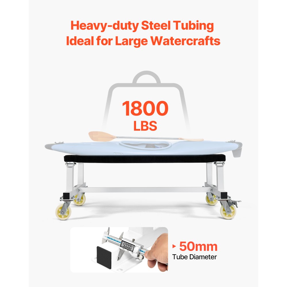 VEVOR Watercraft PWC Dolly, 1800 lbs Load Capacity, Jet Ski Stand PWC Cart for Moving Watercraft, Fixed Bunk with 4