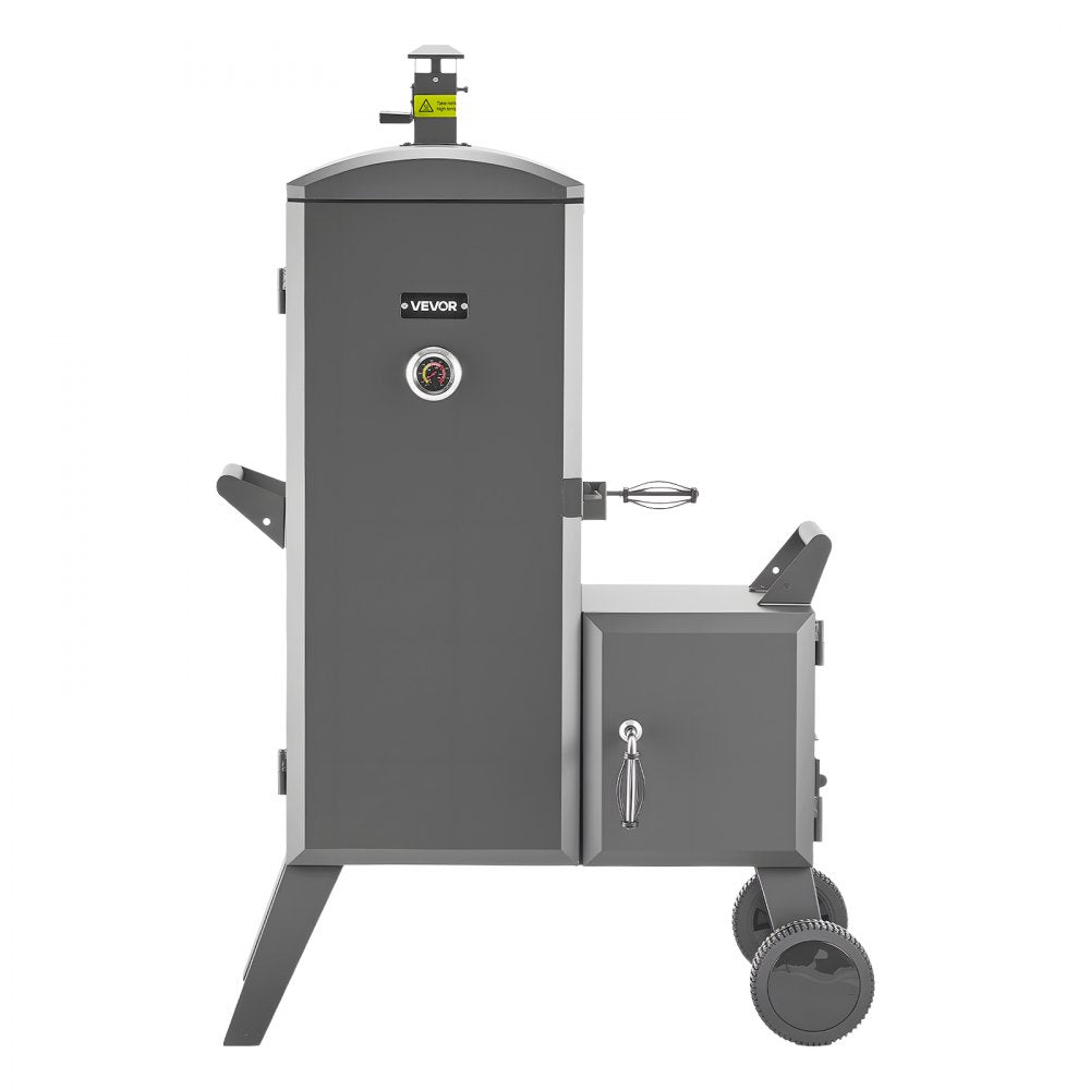 VEVOR Charcoal Offset Smoker, Heavy-Duty Steel BBQ Offset Smoker with Side Firebox, Movable Outdoor Barbecue Smokers
