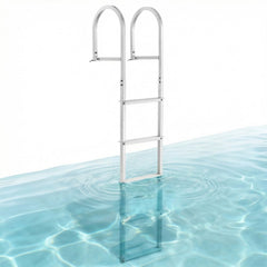 VEVOR Dock Ladder, Removable 5 Steps, 500 lbs Load Capacity, Aluminum Alloy Pontoon Boat Ladder with 3.1'' Wide Step &