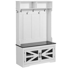 VEVOR Hall Tree Entryway Bench, LED Coat Rack with Shoe Storage, 42" Wide Mudroom bench with Storage and Seating