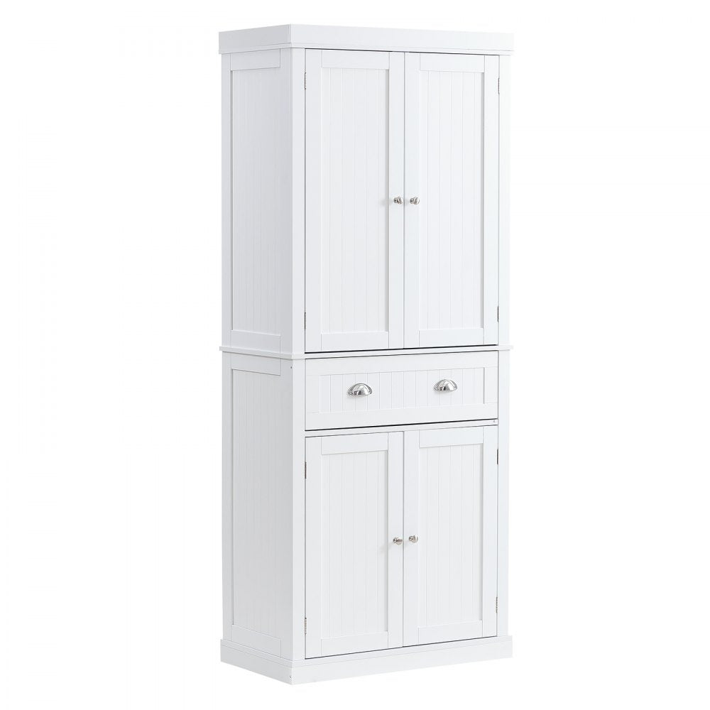 VEVOR 72" Kitchen Pantry Storage Cabinet, Freestanding Utility Cabinets with Doors, Drawer and 3 Adjustable Shelves