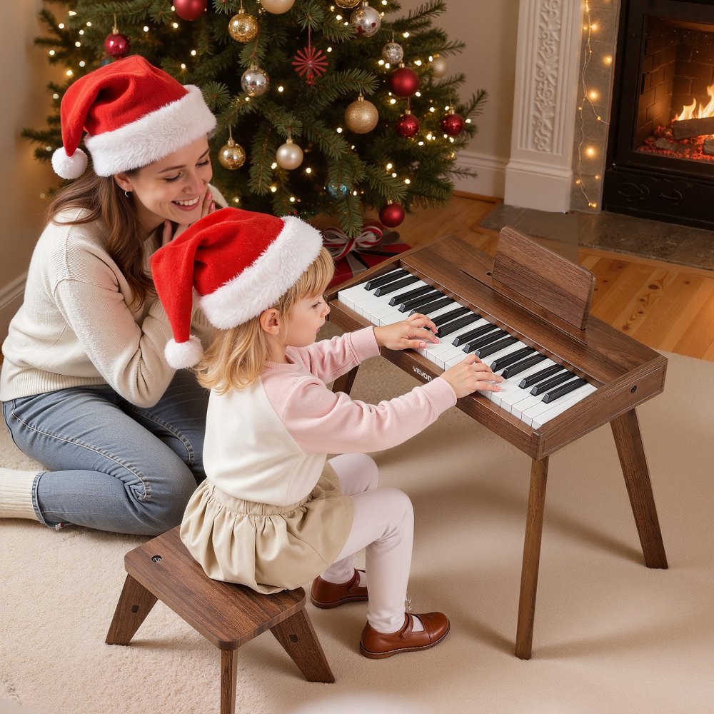VEVOR Kids Piano Keyboard, 37 Key Wooden Digital Piano for Kids, Mini Music Educational Instrument Toy Set with