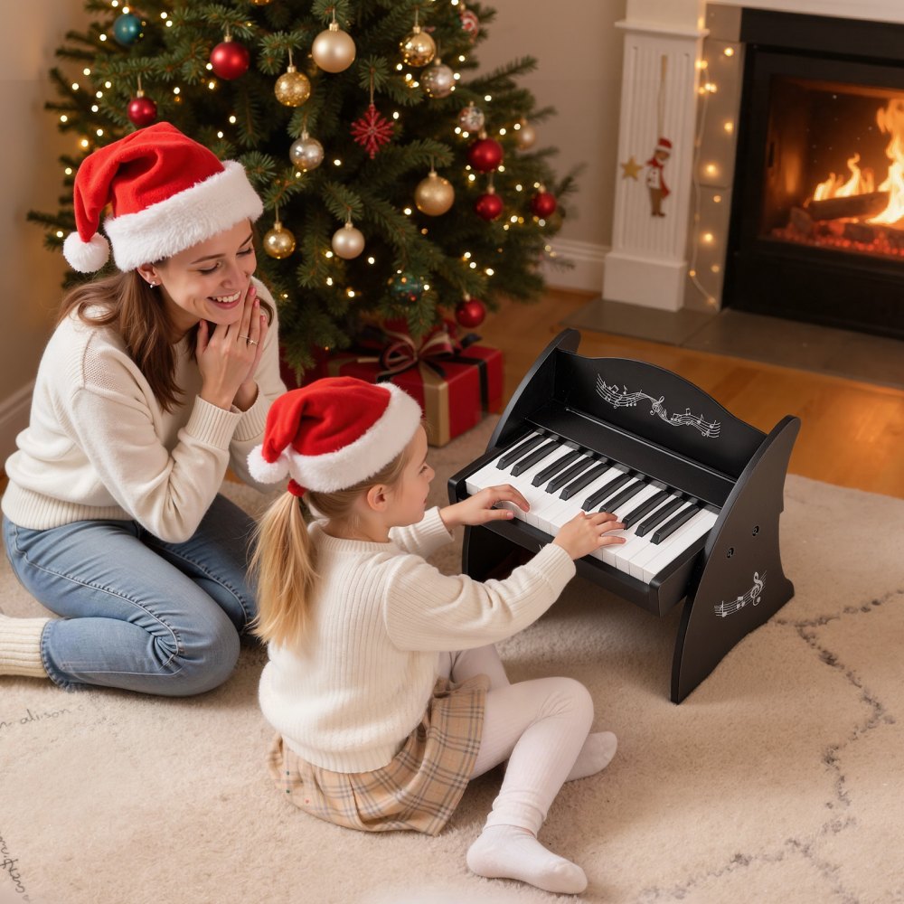 VEVOR Kids Piano Keyboard, 25 Keys Wooden Digital Piano for Kids, Mini Music Educational Instrument Toy with Realistic
