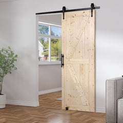VEVOR Barn Door and Hardware Kit, 30" x 84" Wood Sliding Barn Door, Smoothly and Quietly, Barn Door Kit with 8-in-1