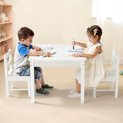 VEVOR Kids Activity Table and 2 Chairs Set, Building Blocks Double-Sided Tabletop, Toddler Table and Chair Set with