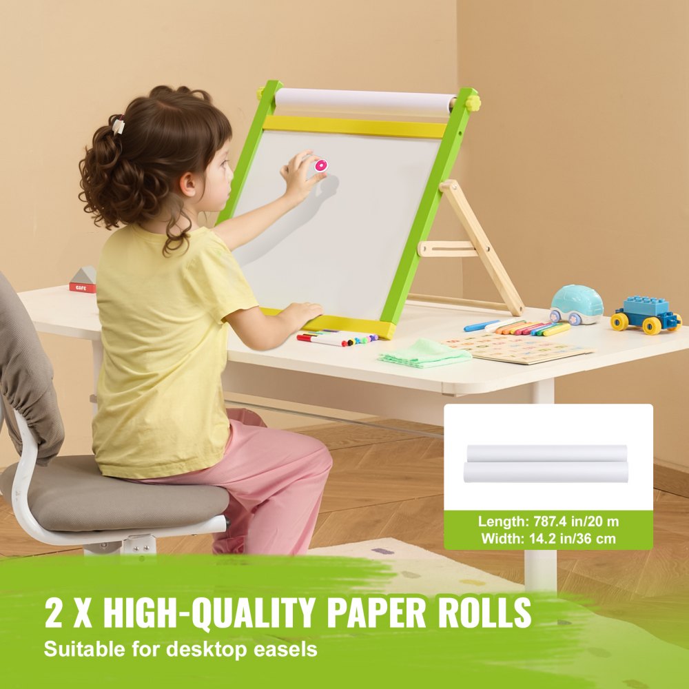 VEVOR Easel Accessory Set, 32 PCS Kid's Art Easel Painting Kit Including Chalks, Dry-Erase Markers & Paper Rolls