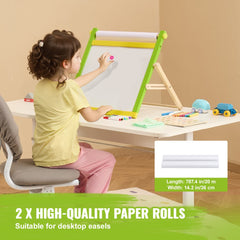 VEVOR Easel Accessory Set, 32 PCS Kid's Art Easel Painting Kit Including Chalks, Dry-Erase Markers & Paper Rolls