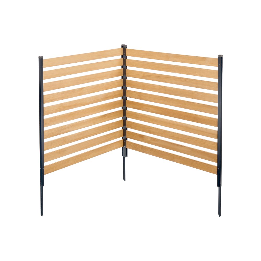 VEVOR Wood Privacy Fence, 38" W x 42" L, 2-Panel Slatted Air Conditioner Fence Screen, Pool Equipment Enclosure with