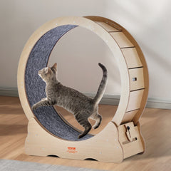 VEVOR Cat Exercise Wheel, Large Cat Treadmill Wheel for Indoor Cats, 35.8 inch Cat Running Wheel with Detachable Carpet