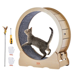 VEVOR Cat Exercise Wheel, Large Cat Treadmill Wheel for Indoor Cats, 35.8 inch Cat Running Wheel with Detachable Carpet