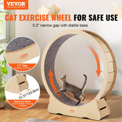 VEVOR Wooden Cat Exercise Wheel, 52" Large Cat Treadmill Wheel for Indoor Cats, Cat Running Wheel with Detachable