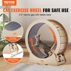 VEVOR Cat Exercise Wheel, Large Cat Treadmill Wheel for Indoor Cats, 29.5 inch Cat Running Wheel with Detachable Carpet