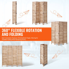 VEVOR Wood Room Divider, 4 Panel Wood Folding Privacy Screen, 66.9 Inches Tall Indoor Louvered Wooden Partition