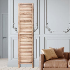 VEVOR Wood Room Divider, 4 Panel Wood Folding Privacy Screen, 66.9 Inches Tall Indoor Louvered Wooden Partition