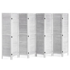 VEVOR Wood Room Divider, 8 Panel Wood Folding Privacy Screen, 66.9 Inches Tall Indoor Louvered Wooden Partition