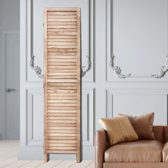 VEVOR Wood Room Divider, 8 Panel Wood Folding Privacy Screen, 66.9 Inches Tall Indoor Louvered Partition Divider