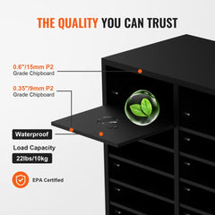 VEVOR Wood Literature Organizer, 36 Compartments, File Sorter with Removable Shelves, Mailboxes Slot for Office Home