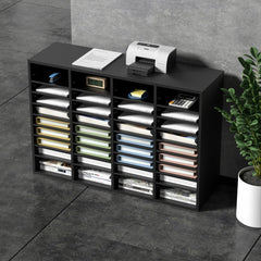 VEVOR Wood Literature Organizer, 36 Compartments, File Sorter with Removable Shelves, Mailboxes Slot for Office Home