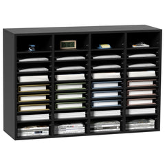VEVOR Wood Literature Organizer, 36 Compartments, File Sorter with Removable Shelves, Mailboxes Slot for Office Home