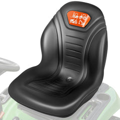 VEVOR Universal Lawn Tractor Seat Replacement, Compact High Back Mower Seat, Black Vinyl Forklift Seat, Central Drain