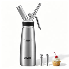 VEVOR Professional 304 Stainless Steel Whipped Cream Dispenser 500ml, Leak-Free Whipped Cream Maker, Whip Cream