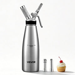 VEVOR Professional 304 Stainless Steel Whipped Cream Dispenser 1000ml, Leak-Free Whipped Cream Maker, Whip Cream