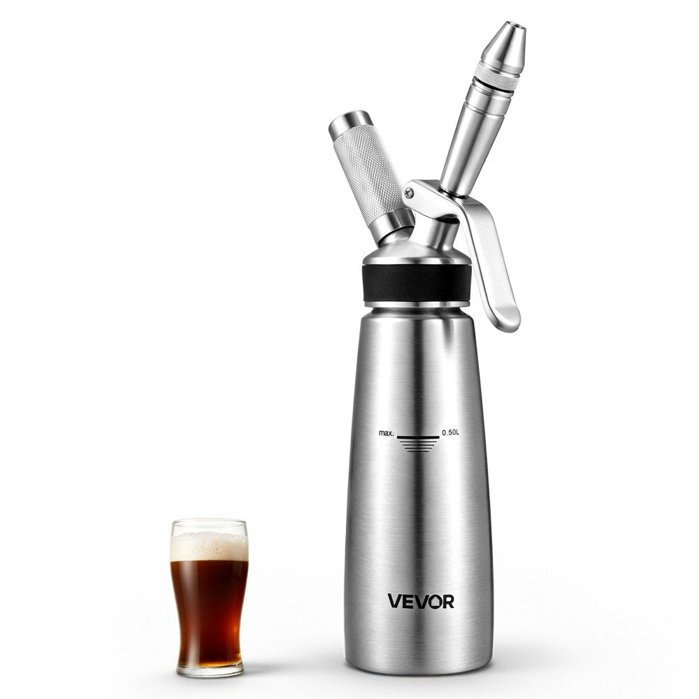 VEVOR Nitro Cold Brew Coffee Maker 17 oz Nitrogen Dispenser System, Home Brew Coffee Keg, Portable Nitrogen Infuser