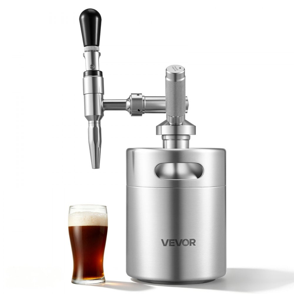 VEVOR Nitro Cold Brew Coffee Maker 68 oz Nitrogen Dispenser System, Home Brew Coffee Keg, Portable Nitrogen Infuser