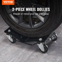 VEVOR Wheel Dolly, 3000 lbs/1360 kg Car Dollies, Wheel Dolly Car Tire Stake Set of 2 Piece, Heavy-duty Car Tire Dolly