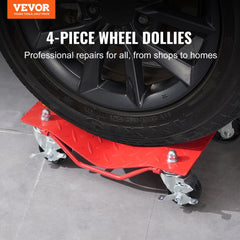 VEVOR Wheel Dolly, 8000 lbs Capacity Heavy-Duty Steel Car Mover, Wheel Dolly Car Tire Stake Set with Brakes, Vehicle