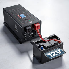 VEVOR Pure Sine Wave Inverter Charger, 3000W, DC 12V to AC 120V Power Inverter with LCD Display, Remote Control, Low