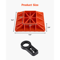 VEVOR High Lift Jack Base and Handle Keeper, 11.6" x 11.6" Off Road Jack Stand Base with 7000 Pound Capacity