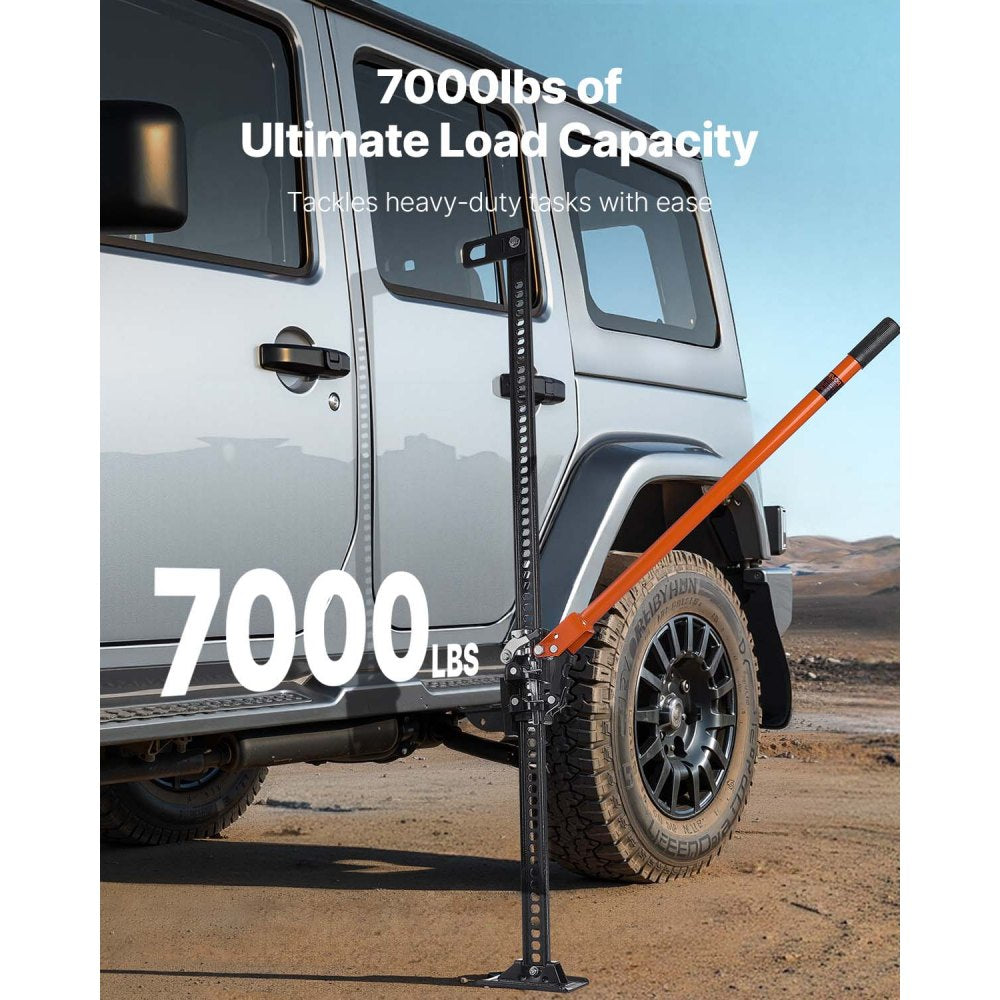 VEVOR Farm Jack, 48" Utility High Lift Farm Jack, 3.18 Ton (7,000 lbs) Capacity Ratcheting Off Road Utility Jacks
