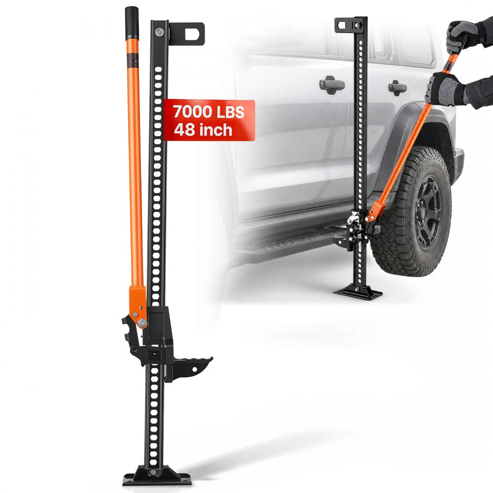 VEVOR Farm Jack, 48" Utility High Lift Farm Jack, 3.18 Ton (7,000 lbs) Capacity Ratcheting Off Road Utility Jacks