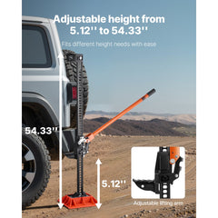VEVOR Farm Jack with Base, 60" Utility High Lift Farm Jack, 3.18 Ton (7,000 lbs) Capacity Ratcheting Off Road Utility