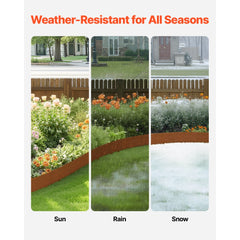 VEVOR Steel Landscape Edging, 10 Packs 40 x 4.5 in Weather-Resistant & Pre-Rust Metal Landscape Edging, Bendable Garden