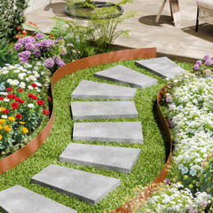 VEVOR Steel Landscape Edging, 10 Packs 40 x 4.5 in Weather-Resistant & Pre-Rust Metal Landscape Edging, Bendable Garden