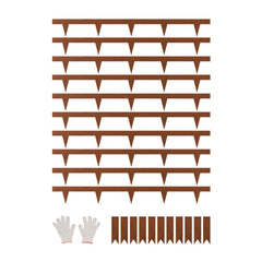 VEVOR Steel Landscape Edging, 10 Packs 40 x 4.5 in Weather-Resistant & Pre-Rust Metal Landscape Edging, Bendable Garden