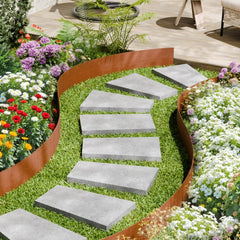 VEVOR Steel Landscape Edging, 6 Packs 40 x 8 in Weather-Resistant & Pre-Rust Metal Landscape Edging, Bendable Garden
