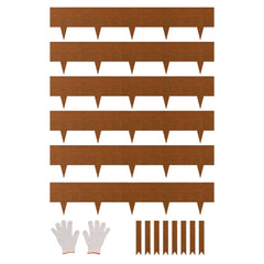 VEVOR Steel Landscape Edging, 6 Packs 40 x 8 in Weather-Resistant & Pre-Rust Metal Landscape Edging, Bendable Garden