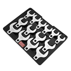 VEVOR Crowfoot Wrench Set, 1/2" Drive 14-Piece SAE (1-1/16" - 2") Crows Foot Wrench Set with Storage Tray, 40CR